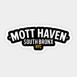 Mott Haven Bronx NYC- Modern Minimalistic Typography Sticker